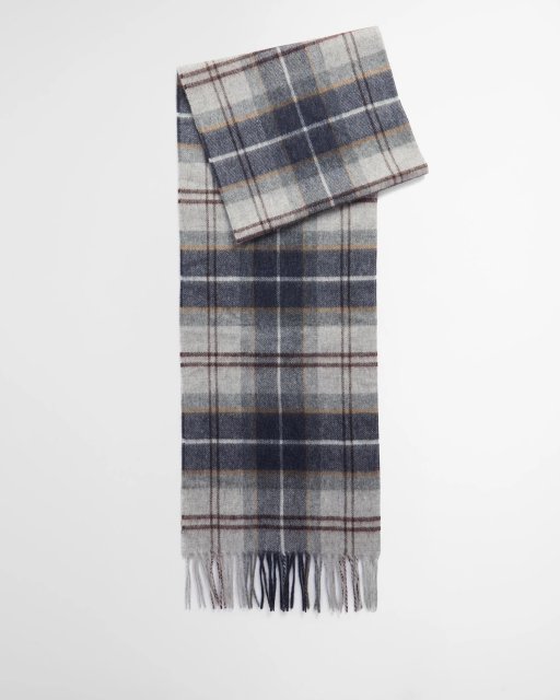 Barbour Wool/Cashmere Scarf Grey Midnight Tartan