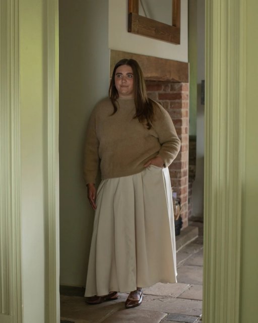Chalk Audrey Skirt Satin