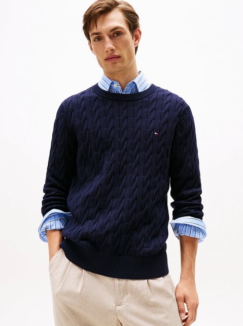 Tommy Hilfiger Classic Cotton Cable Crew Neck