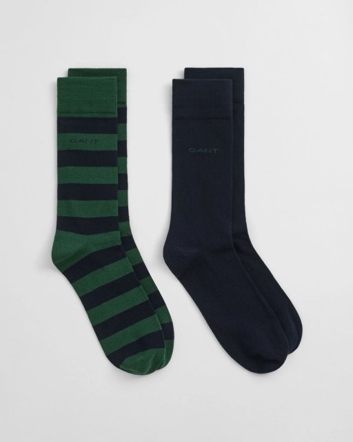 Gant Barstripe And Solid Socks 2-Pack