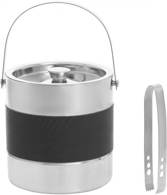 Mixology Silver Finish Ice Bucket With Tongs