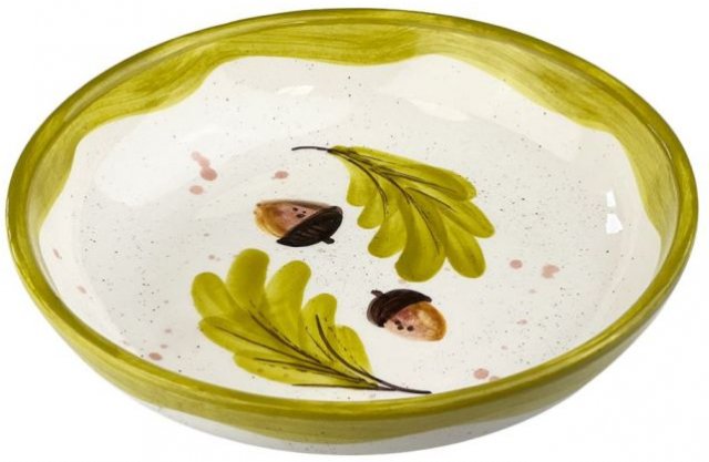 Ceramic Serving Bowl Medium Oak Leaves