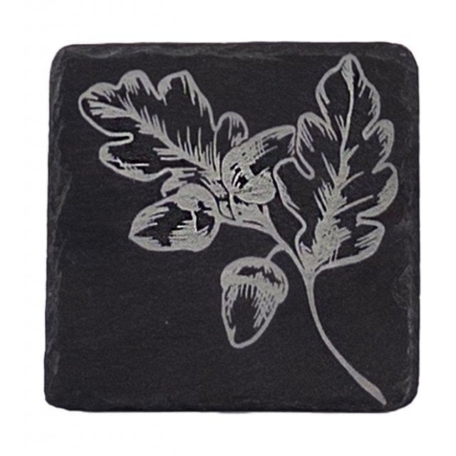 Single Slate Coaster-Autumn Acorns