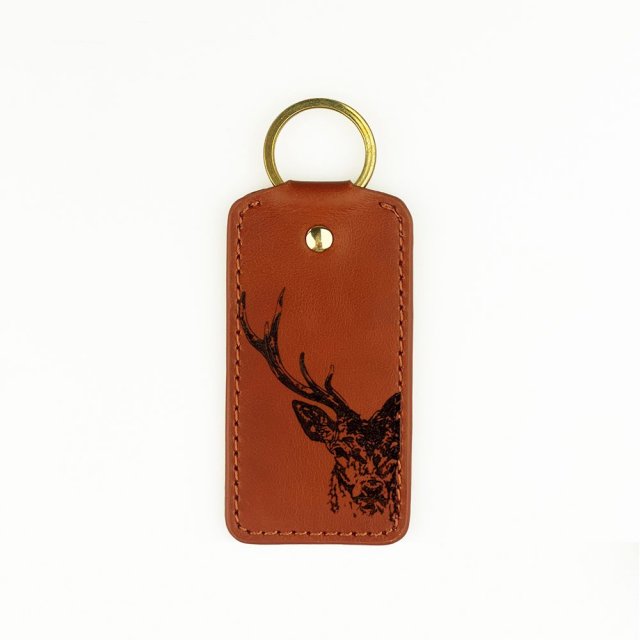 Leather Keyring-Stag