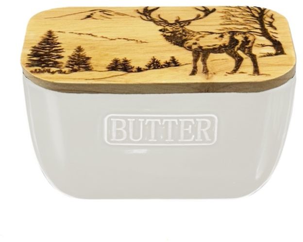 Just Slate White Butter Dish Scenic Stag