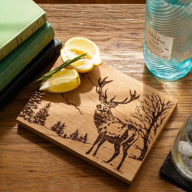 Oak Bar Board-Scenic Stag
