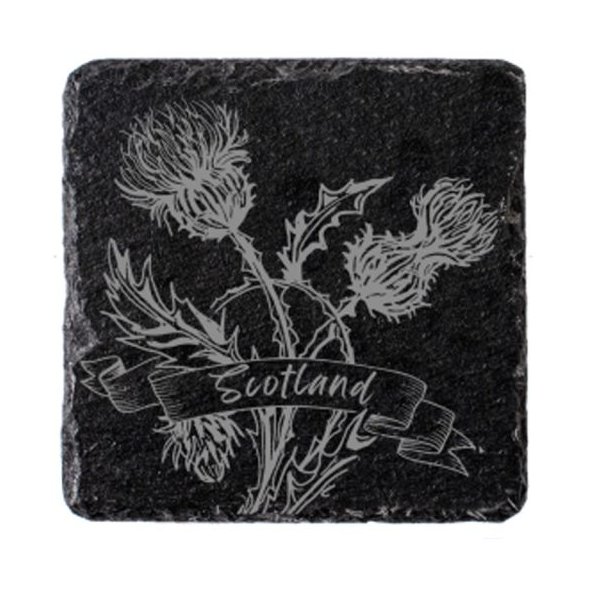 Single Slate Coaster-Scotland Thistle