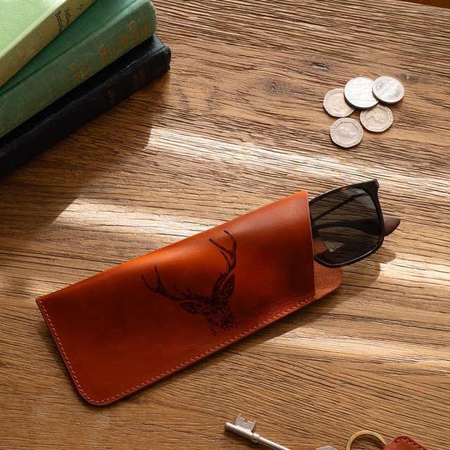 Leather Glasses Case-Stag