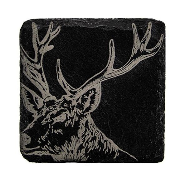Single Slate Coaster-Stag