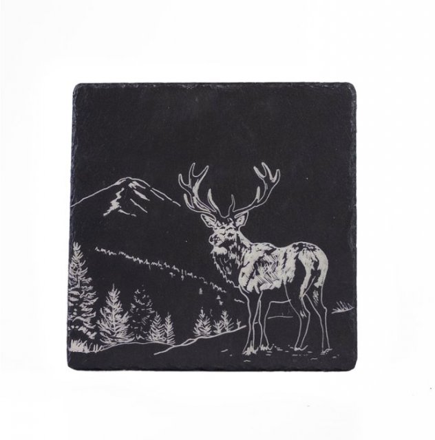 Slate Pot Stand-Scenic Stag