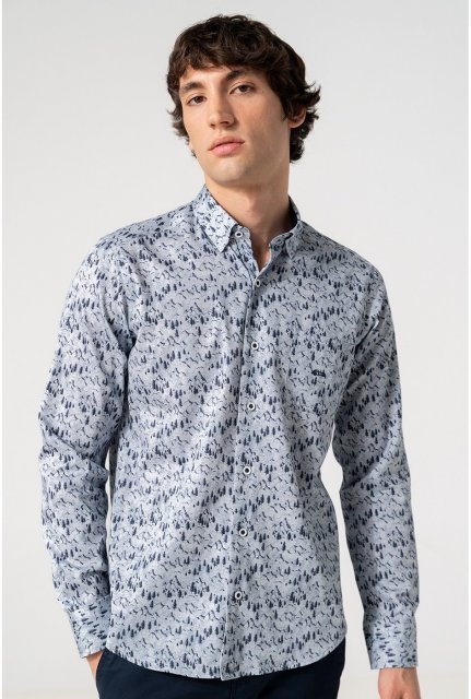 Dario Beltran Denso Mountain Print Shirt