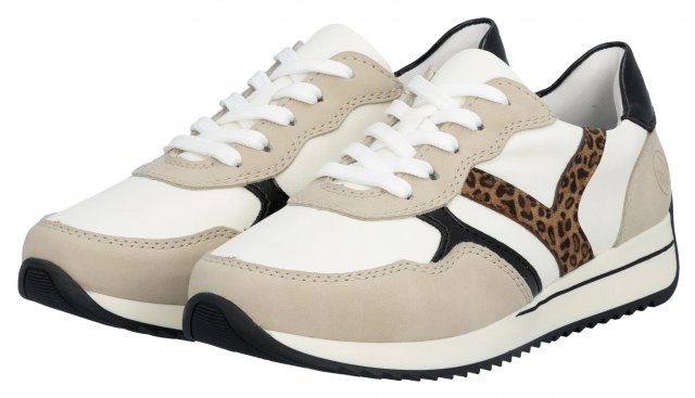 Rieker Animal Print Stripe Trainer