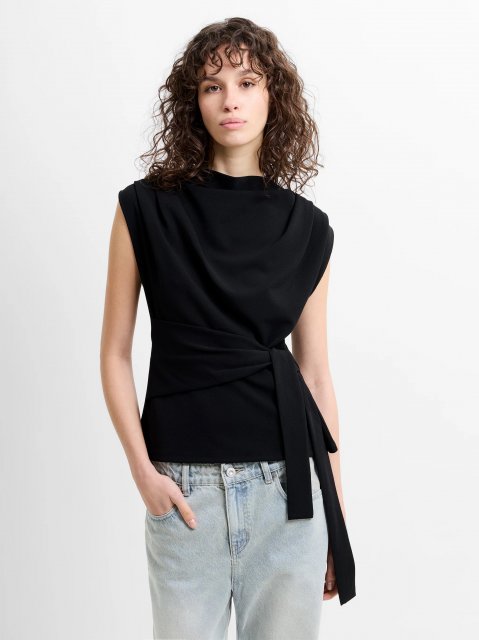 French Connection Zion Jersey Belted Shift Top