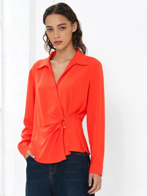 French Connection Thelma Ls Wrap Over Shirt