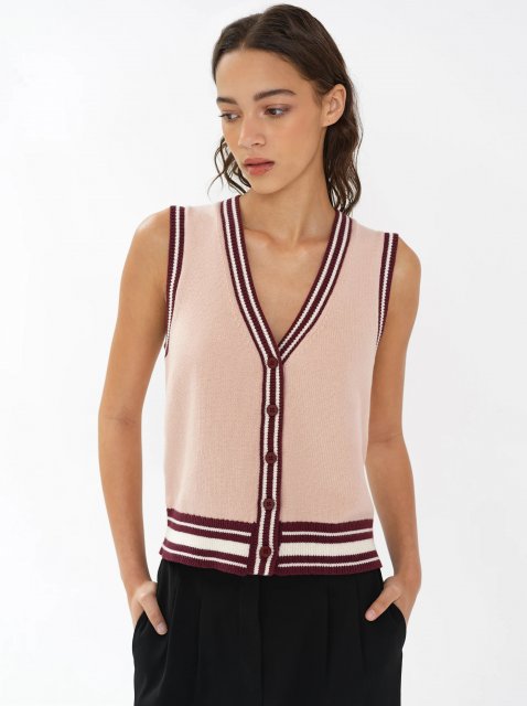 French Connection Junie Knit Button Through Vest
