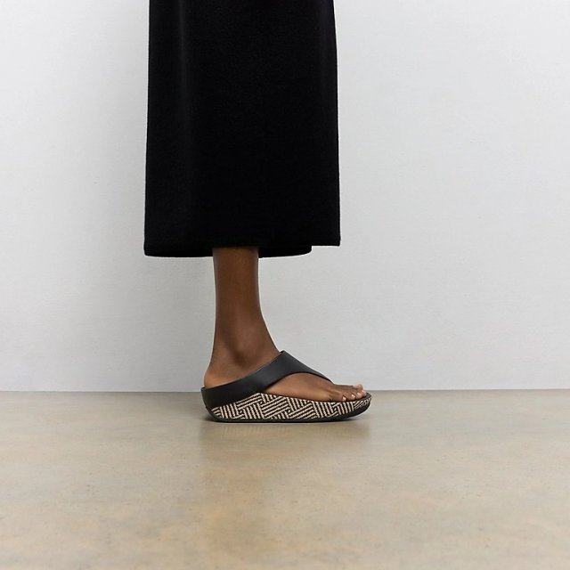 FitFlop Lulu Lux Graphic Weave Leather Toe Post Sandals