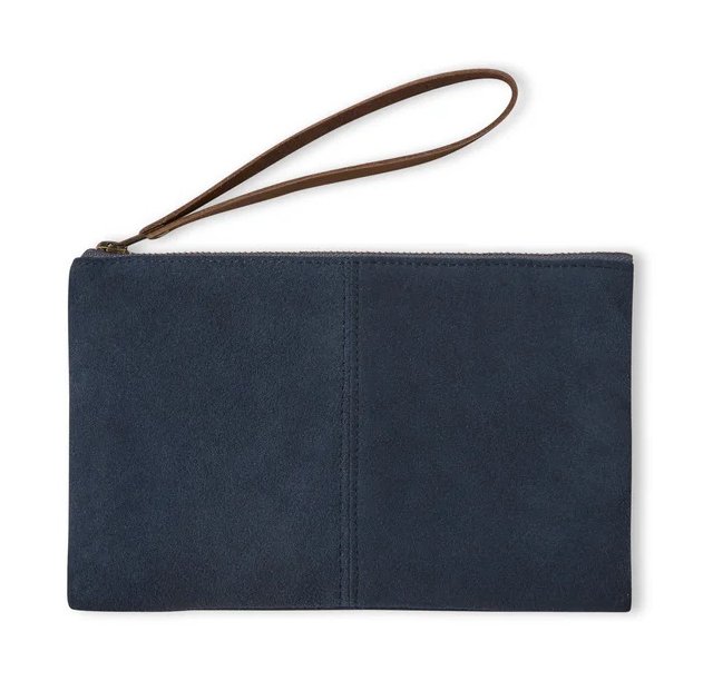 Chalk Kensington Suede Pouch Bag