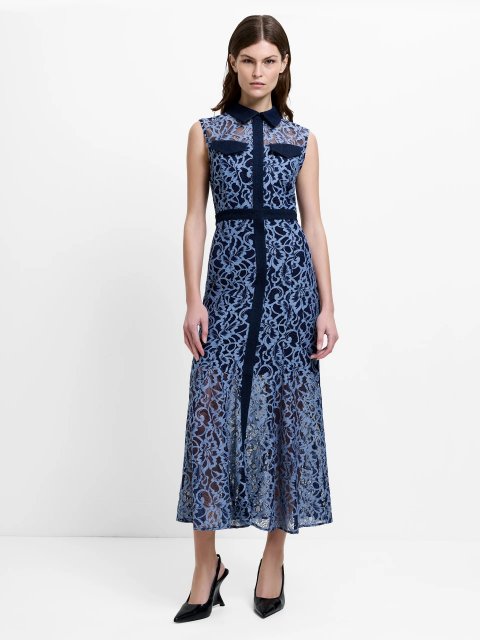 French Connection Skye Lace Godet Shirt Dress