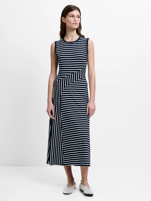 French Connection Kyra Jersey Stripd Slvls Midi Dress