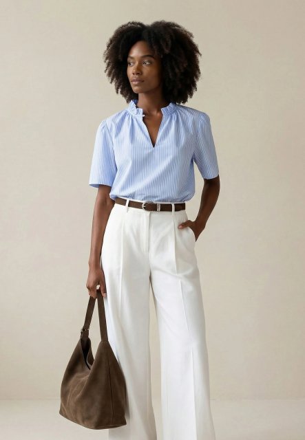 Fynch Hatton 1/2 Frills Stripe Blouse