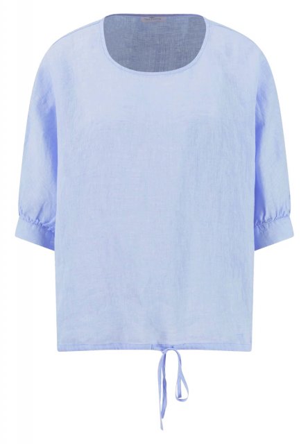 Fynch Hatton Ruffel Bind Linen Chambray Blouse