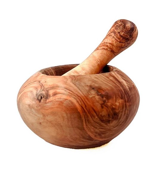 Olive Wood Small Pestle And Mortar Set