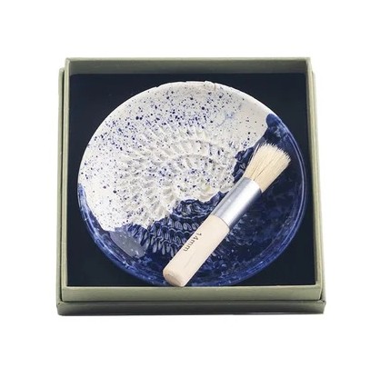 Ceramic Garlic Grater And Brush Set Wave