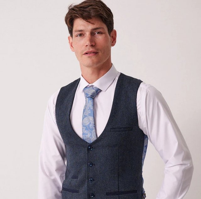 Marc Darcy Dean Herringbone Waistcoat