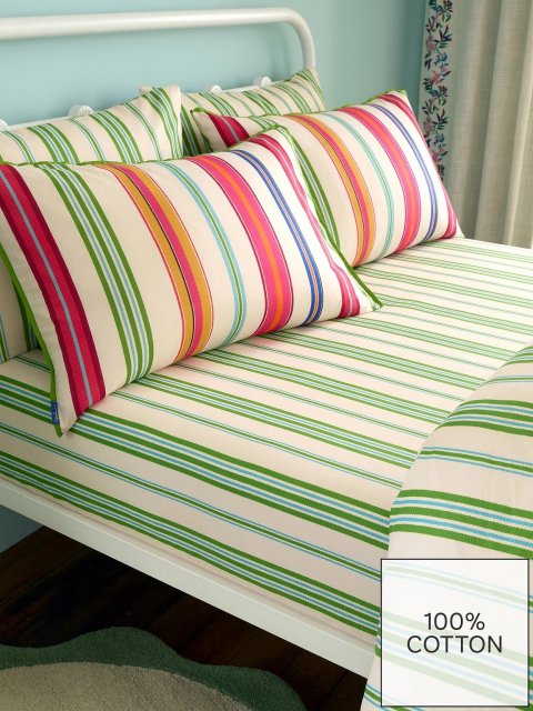 Sophie Robinson Sophie Stripe Green Fitted Sheet