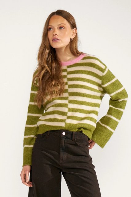 Numph Riette Block Stripe Pullover