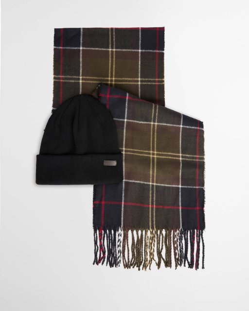Barbour Swinton Beanie & Scarf & Galingale Scarf Gift Set