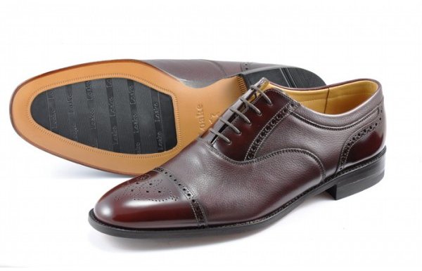 Loake Woodstock Calf/Pol Semi Brogue Shoes