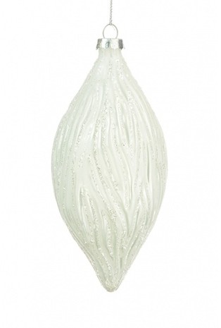 Glass Fallon Finial White 15cm