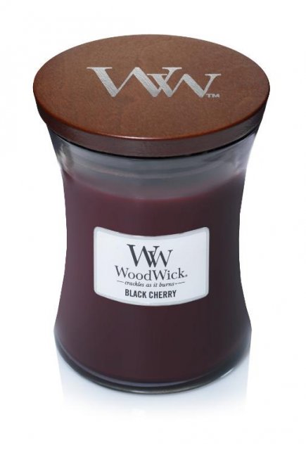 Woodwick Med Hourglass Candle Black Cherry