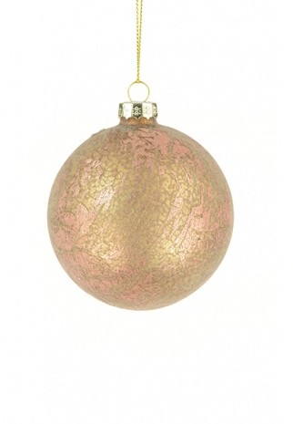 Glass Fabienne Bauble 8cm Rose Gold