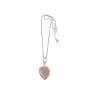 Hot Tomato Stone Heart Pendant-Silver W/Grey Honey Agate