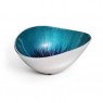 Brushed Aqua Oval Bowl Small 16cm