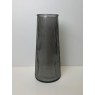 Grey Tall Ribbed Vase