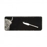 Single Mini Slate Cheese Board & Knife Set-Scenic Highland Cow