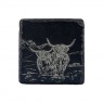 Single Slate Coaster-Scenic Highland Cow