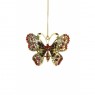 JEWELLERY BUTTERFLY RED/GOLD 7CM