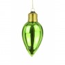 Glass Candlebulb Bauble 6 x 11cm Green